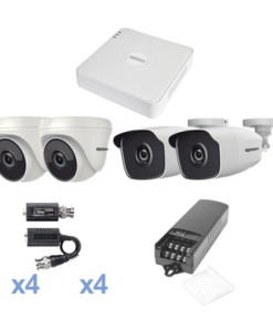 KESTXLT2BW/2DW-EPCOM-KIT TurboHD 720p / DVR 4 Canales / 2 Cámaras Bala (exterior 2.8 mm) / 2 Cámaras Eyeball (interior 2.8 mm) / Transceptores / Conectores / Fuente de Poder Profesional