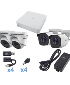 KESTXLT2BW/2EW-EPCOM-KIT TurboHD 720p / DVR 4 Canales / 2 Cámaras Bala (exterior 2.8 mm) / 2 Cámaras Eyeball (exterior 2.8 mm) / Transceptores / Conectores / Fuente de Poder Profesional