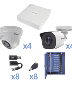 KESTXLT4B/4DW - KESTXLT4B/4DW-EPCOM-KIT TurboHD 720p / Incluye DVR 8Ch / 4 Cámaras Bullet (exterior 3.6 mm) / 4 Cámaras Domo (interior 2.8 mm) / Transceptores / Conectores / Fuente de poder profesional, Hasta 15 Vcc para Larga Distancias - Relematic.mx - KESTXLT4B_4DW-p