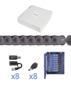 KESTXLT8B - KESTXLT8B-EPCOM-KIT TurboHD 720p / Incluye DVR 8 Ch / 8 Cámaras Balas (exterior 2.8 mm) / Conectores / Transceptores / Fuente de Poder Profesional hasta 15 Vcc para Larga Distancia - Relematic.mx - KESTXLT8B-p