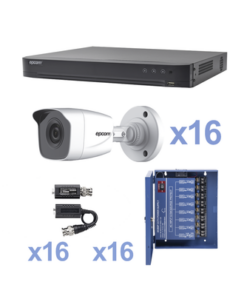 KEVTX8T16BW - KEVTX8T16BW-EPCOM-KIT TurboHD 1080p / DVR 16 Canales / 16 Cámaras Bala (exterior 2.8 mm) / Transceptores / Conectores / Fuente de Poder Profesional - Relematic.mx - KEVTX8T16BW-p