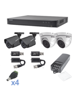 KEVTX8T2B/2EW-EPCOM-KIT TurboHD 1080p / DVR 4 Canales / 2 Cámaras Bala (exterior 2.8 mm)  / 2 Cámaras Eyeball (exterior 2.8 mm) / Transceptores / Conectores / Fuente de Poder Profesional
