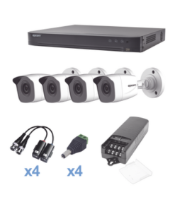 KEVTX8T4BW - KEVTX8T4BW-EPCOM PROFESSIONAL-KIT TurboHD 1080p / DVR 4 Canales / 4 Cámaras Bala Metálicas (exterior 2.8 mm) / Transceptores / Conectores / Fuente de Poder Profesional - Relematic.mx - KEVTX8T4BW-p
