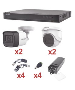KH1080P2BW/2DW - KH1080P2BW/2DW-HIKVISION-KIT TurboHD 1080p / DVR 4 Canales / 2 Cámaras Bala (exterior 2.8 mm) / 2 Cámaras Domo (interior 2.8 mm) / Transceptores / Conectores / Fuente de Poder Profesional - Relematic.mx - KH1080P2BW_2DW-p