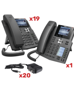 KITFANVILSMB20 - KITFANVILSMB20-FANVIL-Kit de teléfonos con pantalla a color para empresa SMB, incluye 19 teléfonos X3G (sencillo) + 1 teléfono X4 (recepción), incluyen fuente de alimentación y son PoE - Relematic.mx - KITFANVILSMB20-p