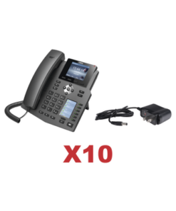 KITFANVIL-X4-10-FANVIL-Kit de 10 teléfonos Empresariales con pantalla a color, botonera de hasta 40 contactos, incluyen fuente de alimentación y son PoE