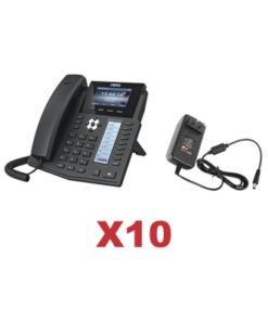 KITFANVIL-X5S-10-FANVIL-Kit de 10 teléfonos Empresariales con pantalla a color, botonera de hasta 40 contactos, incluyen fuente de alimentación y son PoE