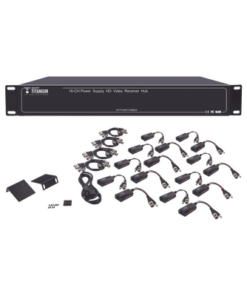 KITTT16PVTURBOX-EPCOM TITANIUM-Kit de TRANSCEPTOR ACTIVO DE 16 Canales / VIDEO+PODER en un solo Cable UTP / 150m en 4K, 200m en 5 MP/ Envía 36 Vcc y recibe 12 Vcc / TODO INCLUIDO PARA RACK / Compatible con cámaras HD-TVI/CVI/AHD/CVBS / Instalación Limpia 