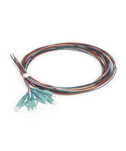LP-FO-MM-PIG-06-LC-LINKEDPRO BY EPCOM-Kit de 6 Pigtails LC Multimodo OM3 50/125, Conectores Aqua, 2 Metros (6.56 Pies)