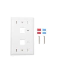 LP-FP-22-LINKEDPRO BY EPCOM-Placa de Pared de 2 Puertos, Keystone, con Espacio para Etiqueta, Color Blanco