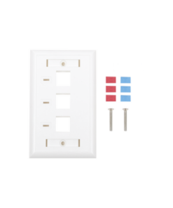 LP-FP-23-LINKEDPRO BY EPCOM-Placa de Pared, de 3 Puertos, Keystone, con Espacio para Etiqueta - Color Blanco