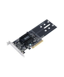 M2D18-SYNOLOGY-Tarjeta de Expansión M2D18 | PCIe 2.0 x8 | Compatible con NVMe y SATA SSD | 2 Ranuras M-key | Perfil Bajo y Altura Completa | Garantía de 3 Años.