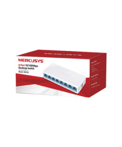 MS108 - MS108-Mercusys-Switch NO Administrable / Para escritorio / 8 puertos 10/100 Mbps / Diseño Compacto / Plug and Play - Relematic.mx - MS108-p