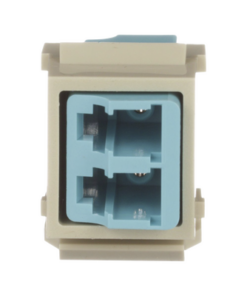 NKDLCMAQ-PANDUIT-Módulo Acoplador LC Duplex, para Fibra Óptica Multimodo OM1/OM2, Tipo Keystone, Color Aqua 