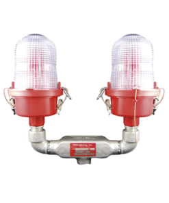 OL2-VLED-3IR-TWR-Lámpara de Obstrucción Roja Tipo L-810, Doble LED de baja intensidad, (12 - 24 Vcc).