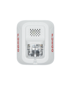 P2WL-SP-SYSTEM SENSOR-Sirena con Lámpara Estroboscópica a 2 Hilos, Montaje en Pared, Color Blanco, Configuración Estroboscópica Seleccionable y Texto en Español, Nuevo Diseño Moderno y Elegante y Menor Consumo de Corriente
