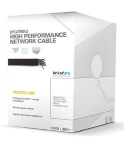 PAQ10EPCAT5EV2/W-LINKEDPRO BY EPCOM-Paquete de 10 bobinas de cable EPCAT5EV2/W color blanco de 305 metros cada una, UTP5, tipo CCA para aplicaciones de CCTV y datos.