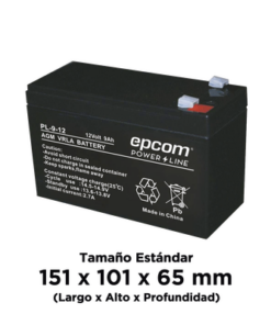 PL912 - PL912-EPCOM POWERLINE-Batería 12 Vcc / 9 Ah / UL / Tecnología AGM-VRLA / Para uso en equipo electrónico Alarmas de intrusión / Incendio/ Control de acceso / Video Vigilancia / Terminales F1 / Cargador recomendado CHR-80. - Relematic.mx - PL912-p