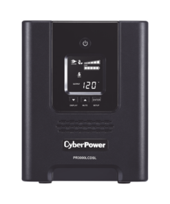 PR3000LCDSL-CYBERPOWER-UPS de 3000 VA/2700 W, Topología Línea Interactiva, Entrada 120 Vca NEMA L5-30P, Onda Senoidal Pura, Tipo Mini Torre, Con 6 Tomas NEMA 5-20R y 1 NEMA L5-30R