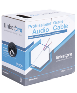 PRO-AUDIO-LINKEDPRO BY EPCOM-Cable para Audio Profesional de 2 Conductores Calibre 18 para Aplicaciones de Audio y Automatización Bobina de 152 Metros (500 Pies)