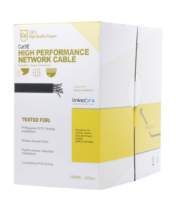 PRO-CAT-5E-LINKEDPRO BY EPCOM-Bobina de Cable de 305 Metros (1000 Pies), Cat5e, Alto Desempeño, de Color Gris, UL, para Aplicaciones en Video Vigilancia, Redes de Datos. Uso Interior