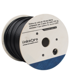 PROCAT5ETURBO/500 - PRO-CAT-5E-TURBO/500-LINKEDPRO BY EPCOM-Bobina de cable de 152 m ( 500 ft ) compuesto por 2 pares de cable UTP 5e , blindado + 1 par calibre 16 ; Jacket LDPE ( Cable 100% Cobre ) - Relematic.mx - PROCAT5ETURBO_500-p