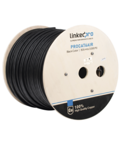 PRO-CAT-6-AIR - PRO-CAT-6-AIR-LINKEDPRO BY EPCOM-Bobina de cable FTP con Mensajero de Acero de 305 m Cat6+ CALIBRE 23, color negro, para aplicaciones en video vigilancia y redes de datos / Uso en Intemperie y aplicaciones Aéreas - Relematic.mx - PROCAT6AIR-p