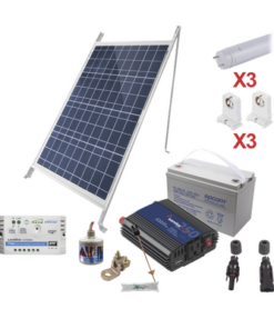 PVT8LIGHT3-EPCOM POWERLINE-Kit Solar Para Iluminación Básica en Zonas Rurales, 3 Tubos Led