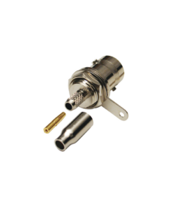 RFB-1116-B-03-RF INDUSTRIES,LTD-Conector BNC Hembra a 50 Ohm, Montaje Frontal en D-Plano, Anillo Plegable para Cables RG-174/U y RG-316/U, Niquel/ Oro/ Teflón.