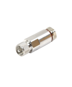 RFU-502-H1-RF INDUSTRIES,LTD-Conector UHF Macho (PL-259) para Cable HELIAX de 1/2" LDF4-50A, LP-450A, Tipo Rosca, Bronce Blanco/ Plata/ Teflón.