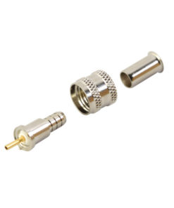 RFU-600-1-RF INDUSTRIES,LTD-Conector Mini UHF Macho, 50 Ohm, de Anillo Plegable para Cables RG-58/U, RG-142/U, Niquel/Oro/Delrin.