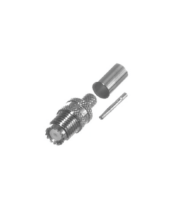 RFU-601-1X-RF INDUSTRIES,LTD-Conector Mini-UHF Hembra en Línea, de Anillo Plegable para Cable Coaxial RG-8/X, 9258, LMR-240, Níquel/ Plata/ Teflón.