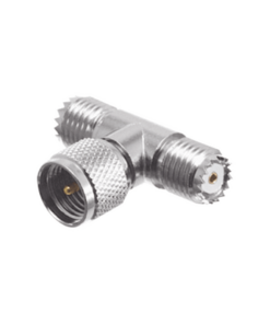 RFU-631-RF INDUSTRIES,LTD-Adaptador en T de Conector Mini-UHF Macho a Doble Mini-UHF Hembra, Níquel/ Plata/ Teflón.