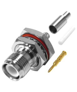 RP-1212-B1-RF INDUSTRIES,LTD-Conector TNC Hembra Inverso de Montaje Trasero en Panel, D-Plano, Hermético de Anillo Plegable para RG-316/U, Níquel/ Oro/ Teflón.