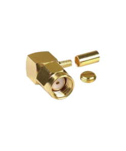 RP-3010-1B-RF INDUSTRIES,LTD-Conector SMA Macho Inverso en Ángulo Recto, Anillo Plegable/ RG-174/U, BELDEN 8216, Oro/ Oro/ Teflón.