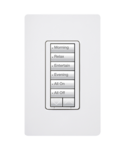 RRD-H6BRL-WH-LUTRON ELECTRONICS-Teclado hibrido seetouch, 6 botones, 2 botones subir/bajar, intensidad 120V/450W, color blanco.
