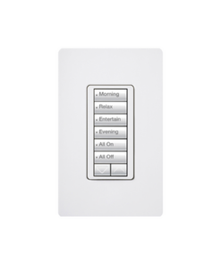 RRD-HN6BRL-WH - RRDHN6BRLWH-LUTRON ELECTRONICS-Teclado Seetouch Hibrido 6 botones, 2 botones subir/bajar, programe escenas diferentes en cada botón,puede instalarse en un interruptor de luz. - Relematic.mx - RRDHN6BRLWH-p