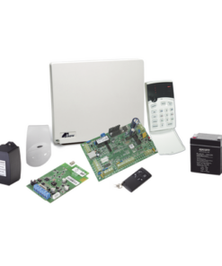 RUNNER4/8-RFK1-CROW-Kit inalámbrico de panel RUNNER4/8 con receptor FWTRANS9F, 2 contactos FW2MAG9F, 1 Detector de movimiento FW2NEO9F, 1 Llavero RF, Batería/Transformador.