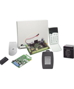 RUNNER8/16-RFK1-CROW-Kit de alarma de 8 a 16 zonas híbrido incluye: sensor de movimiento inalámbrico, receptor inalámbrico, 2 contactos magnéticos inalámbricos y control remoto inalámbrico.