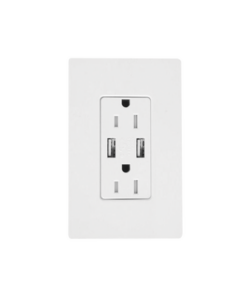 SCR15UBTRSW-LUTRON ELECTRONICS-Receptáculo 15 A con puerto USB