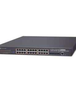SGS-6341-24P4X-PLANET-Switch Administrable Stacking Capa 3, 24 Puertos PoE 802.3af/at 10/100/1000T, Hasta 370 W,  4 Puertos 10G SFP+