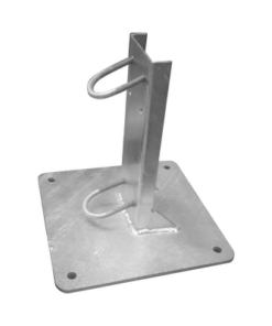 SLM-BA-4G-SYSCOM TOWERS-Base Recta Reforzada Galvanizada para Mástil de 1" a 2" de Diámetro.