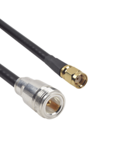 SNH-240UF-SMAI-60-EPCOM INDUSTRIAL-Cable LMR-240UF (Ultra Flex) de 60 cm con conectores N Hembra y SMA Macho Inverso.