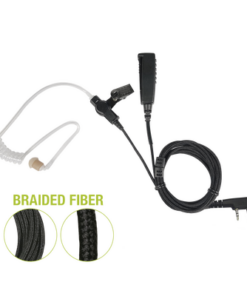 SPM-2301-BF-PRYME-Micrófono De Solapa de 2 Cables Fibra Trenzada Serie SPM2300BF Con Conector KENWOOD de 2 Pines