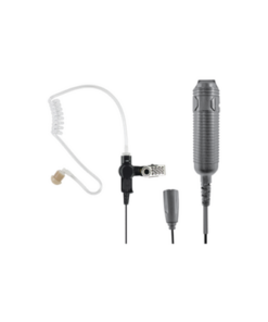 SPM3301S1-PRYME-Heavy Duty 3-Wire Surveillance Kit: Features acoustic tube earphone with TWIST CONNECTOR, remote PTT switch and low-profile lapel microphone. Straight cable.