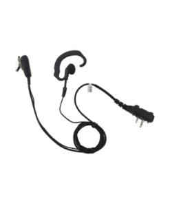 SPM-330S-E-BF-PRYME-Micrófono de solapa con gancho suave para la oreja y fibra trenzada para puerto de accesorios Icom de 2 pines con tornillos