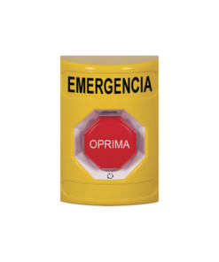 SS-2209EM-ES - SS2209EM-ES-STI-Botón de Emergencia en Español, Color Amarillo, Acción Mantenida, Girar para Restablecer y LED Multicolor - Relematic.mx - SS2209EMES-p