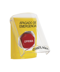 SS-2222-PO-ES - SS2222PO-ES-STI-Botón de Apagado de Emergencia, Texto en Español, Tapa Protectora de Policarbonato Súper Resistente, Restablecimiento con Llave - Relematic.mx - SS2222POES-p