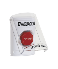 SS-2322-EV-ES - SS2322EV-ES-STI-Botón de Evacuación, Texto en Español, Tapa Protectora de Policarbonato Súper Resistente, Restablecimiento con Llave - Relematic.mx - SS2322EVES-p