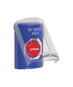 SS2-422ZA-ES - SS2-422-ZA-ES-STI-Botón con Texto Personalizado, Tapa Protectora de Policarbonato Súper Resistente, Restablecimiento con llave - Relematic.mx - SS2422ZAES-p